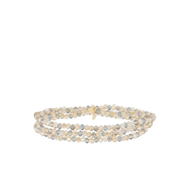 Mini stretch crystal beaded wrap bracelet-Blue Hand Home