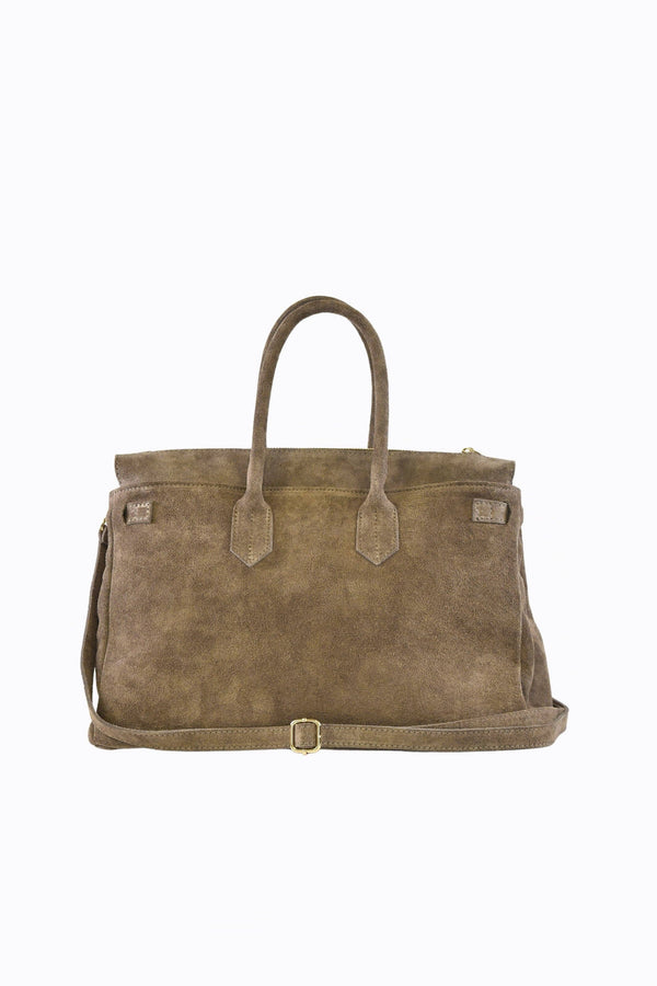 ELIZABETH BAG IN TAUPE SUEDE-Blue Hand Home