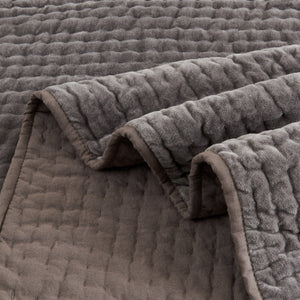 Tamara Velvet Quilt Set-Blue Hand Home