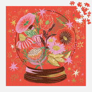 Flower Gazing 500 Piece Foil Puzzle-Blue Hand Home