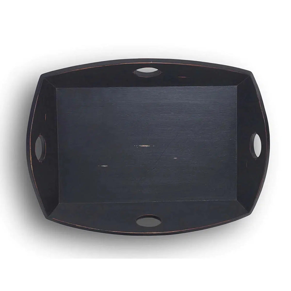 Homestead 4 Handle Serving Tray-Blue Hand Home
