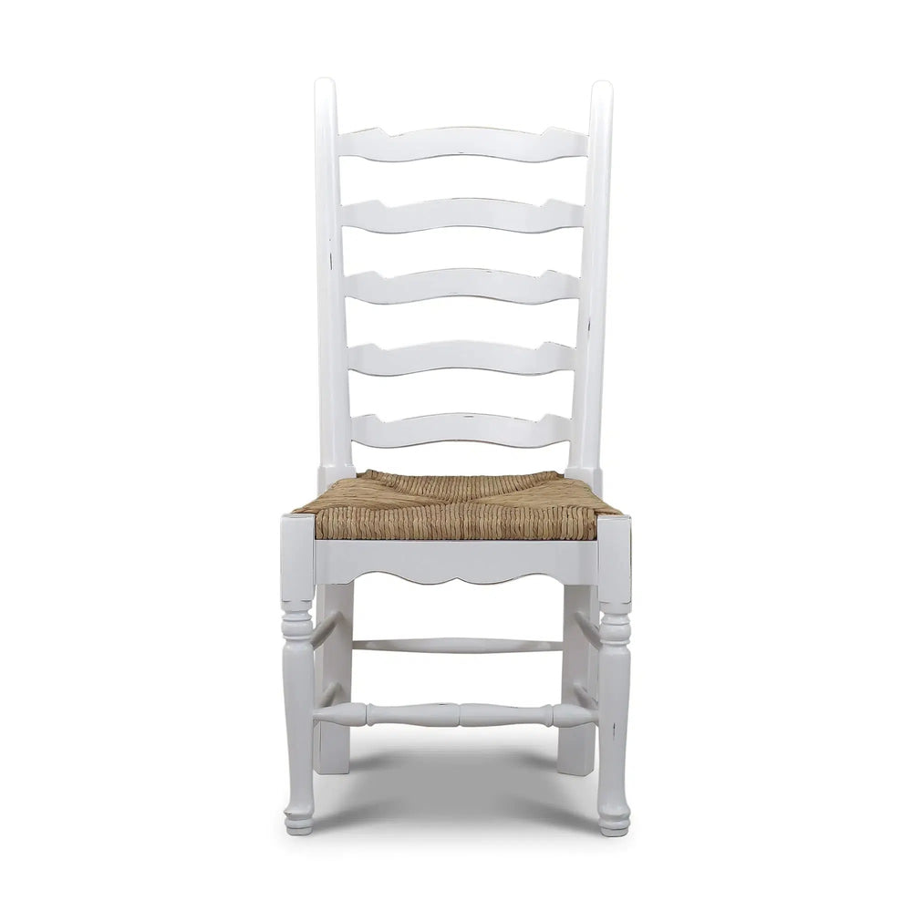 English Ladder-Back Dining Chair-Blue Hand Home