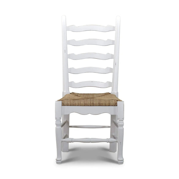 English Ladder-Back Dining Chair-Blue Hand Home