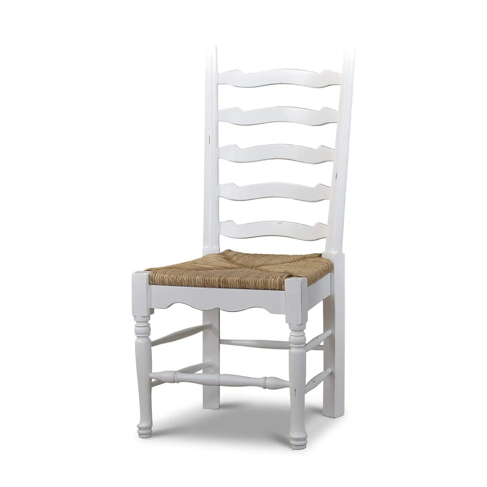 English Ladder-Back Dining Chair-Blue Hand Home