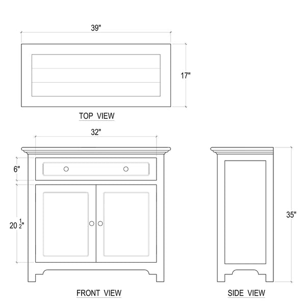 Aries Sideboard w/ 2 Doors-Blue Hand Home