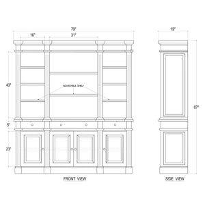 Roosevelt Estate Bookcase-Blue Hand Home