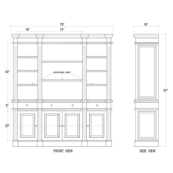 Roosevelt Estate Bookcase-Blue Hand Home