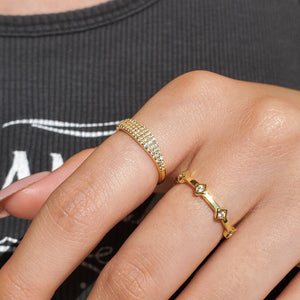 PAVED SIGNET RING - R-F5104-Blue Hand Home