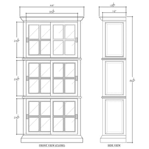 English Bookcase 1 Column w/ 6 LED-Blue Hand Home