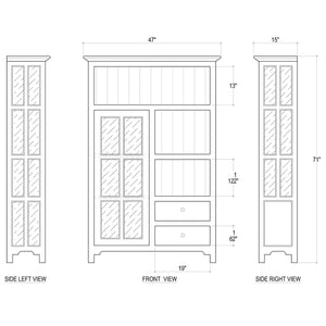 Aries Kitchen Single Door Cupboard w/ 6 LED-Blue Hand Home