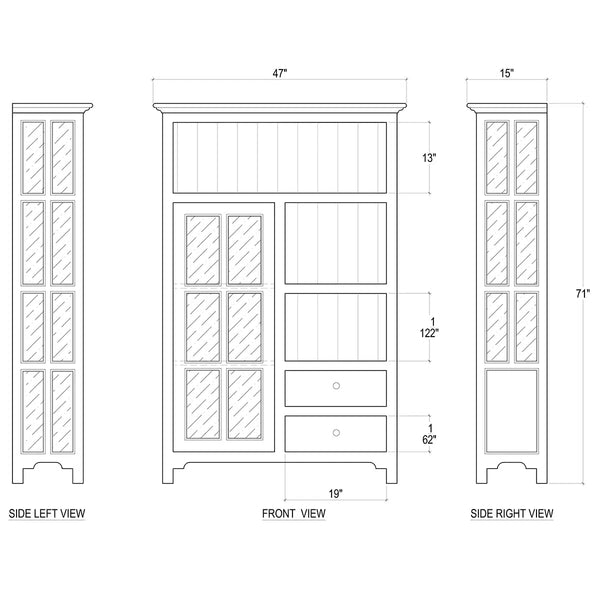 Aries Kitchen Single Door Cupboard w/ 6 LED-Blue Hand Home