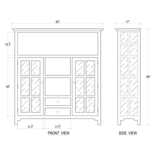 Aries Kitchen Cupboard 2 Drawer-Blue Hand Home