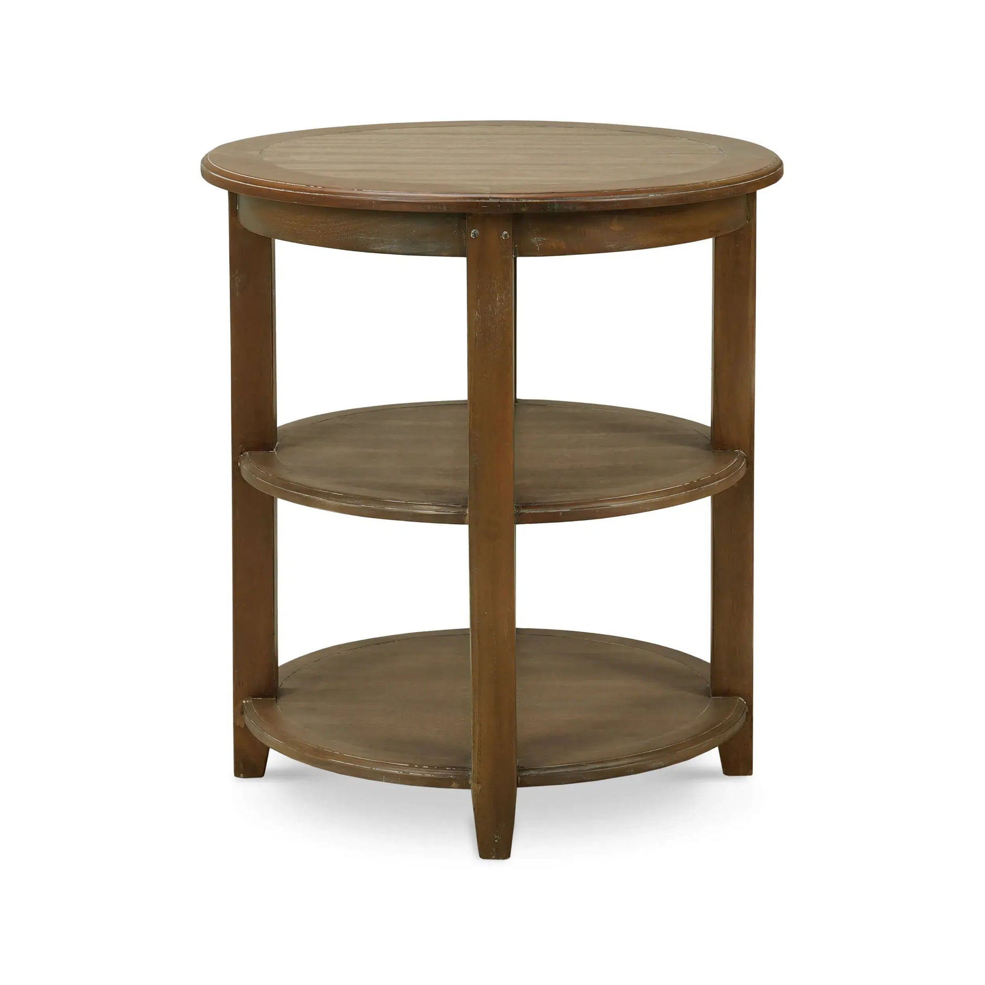 Luna Round 3 Tier Side Table In Straw Wash-Blue Hand Home