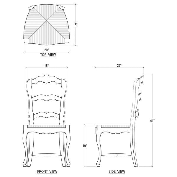 Provincial Dining Chair-Blue Hand Home