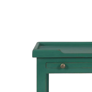 Eton 2 Drawer Side Table w/ Pull Out Shelf-Blue Hand Home
