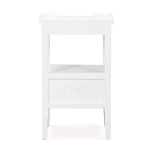 Eton 2 Drawer Side Table w/ Pull Out Shelf in Architectural White-Blue Hand Home