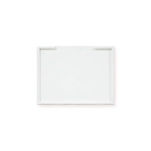Eton 2 Drawer Side Table w/ Pull Out Shelf In Architectural White-Blue Hand Home