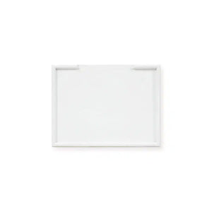 Eton 2 Drawer Side Table w/ Pull Out Shelf in Architectural White-Blue Hand Home