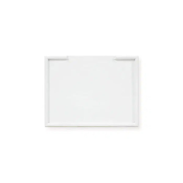 Eton 2 Drawer Side Table w/ Pull Out Shelf in Architectural White-Blue Hand Home