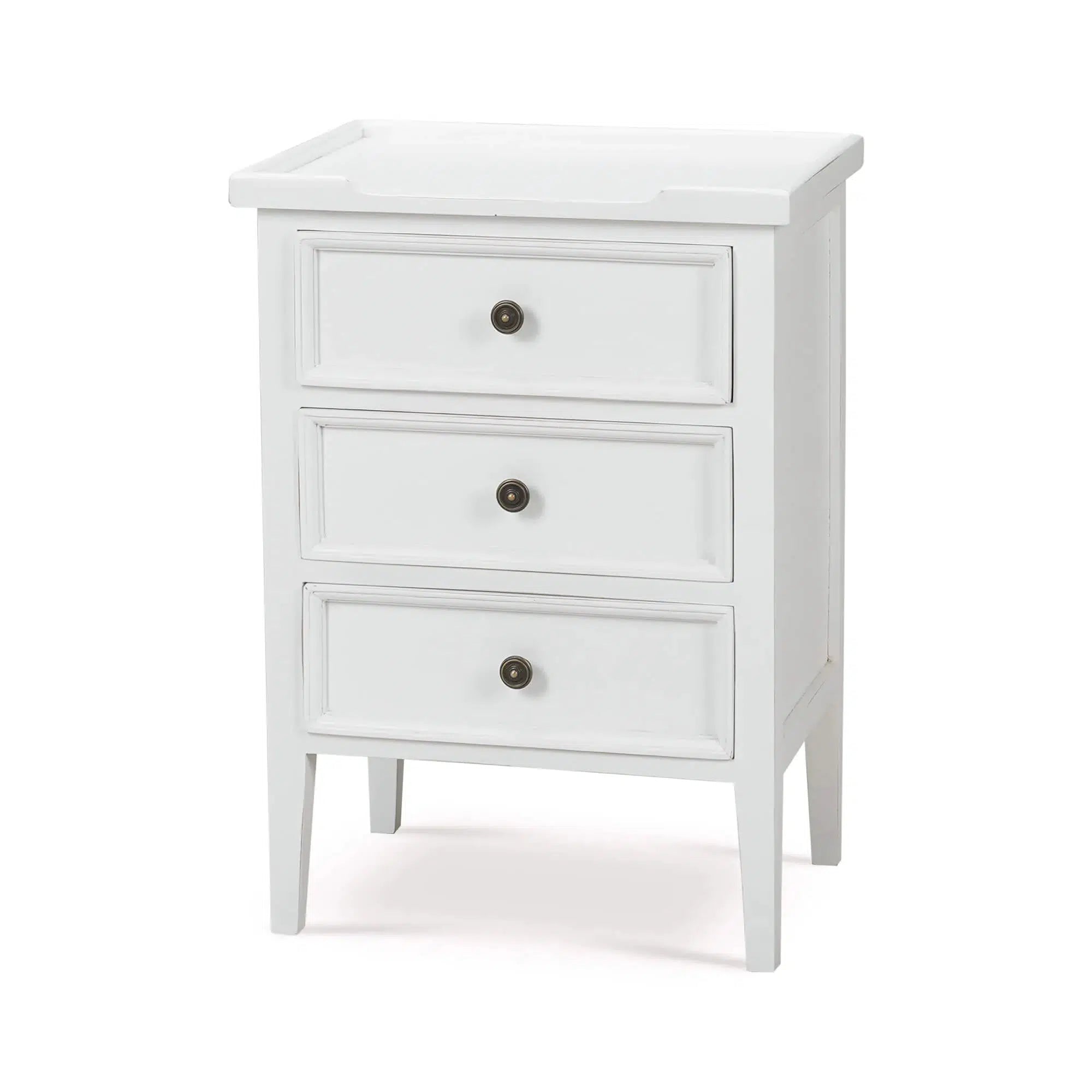 Eton 3 Drawer End Table In Architectural White-Blue Hand Home