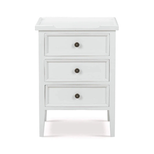 Eton 3 Drawer End Table In Architectural White-Blue Hand Home