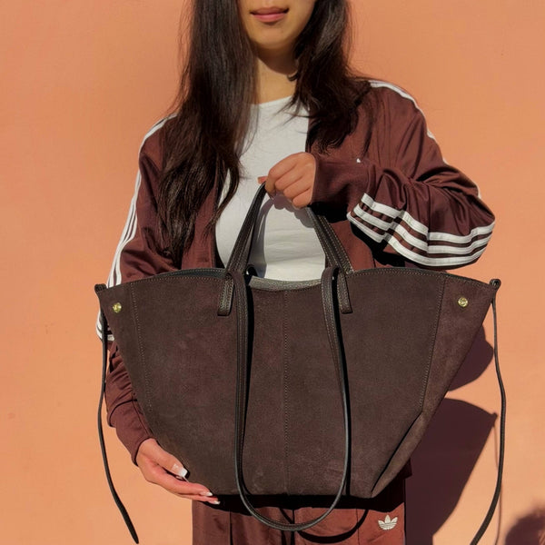 Handcrafted Italian Suede Leather Bag Made In Italy