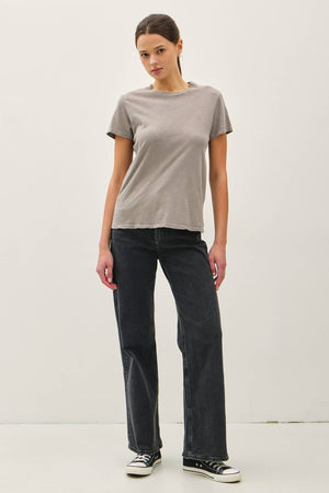 Classic Cut Acid Wash Cotton T-Shirt-Blue Hand Home