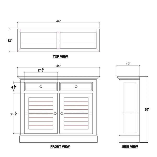 Shutter Narrow Sideboard-Blue Hand Home