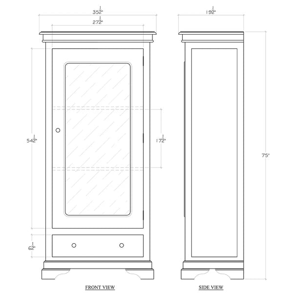 Homestead Mirror Wardrobe-Blue Hand Home