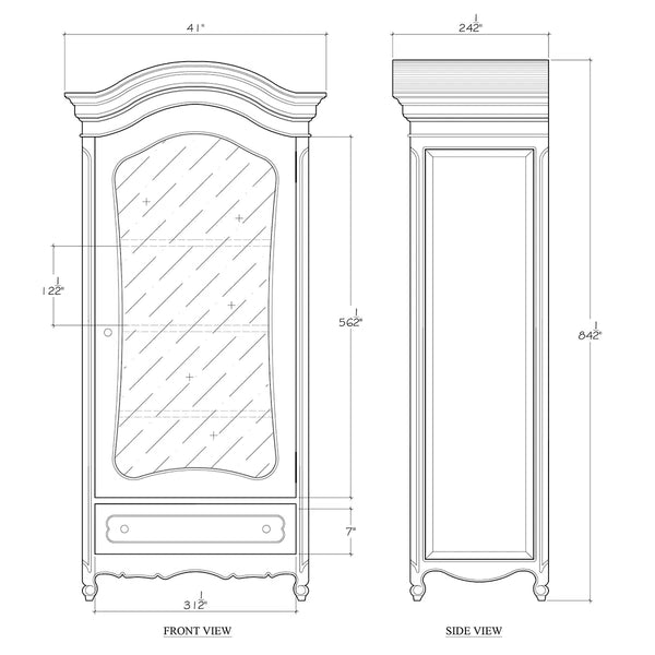 Provence Mirror Wardrobe-Blue Hand Home