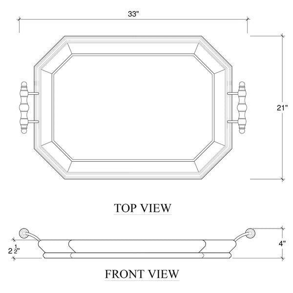 Victorian Octagonal Tray-Blue Hand Home