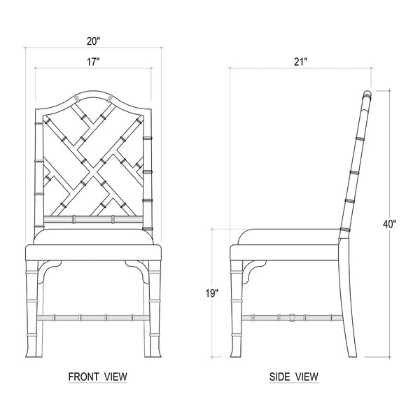 Martinique Bamboo Dining Chair-Blue Hand Home