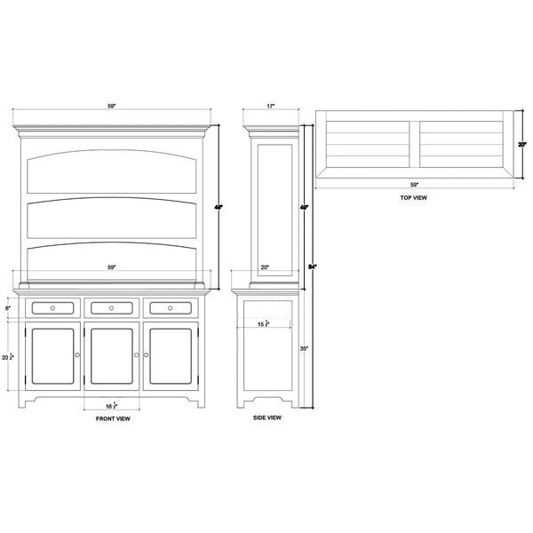Aries Open Hutch-Blue Hand Home