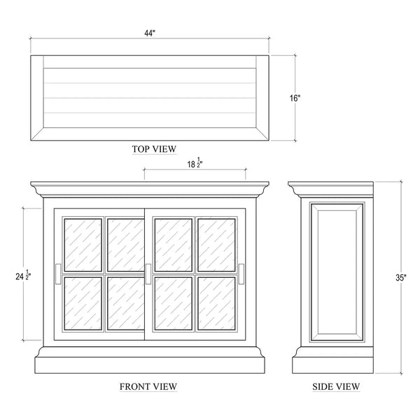 English Short Bookcase w/ 2 LED-Blue Hand Home
