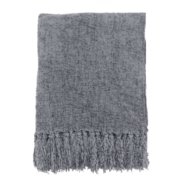 Chenille Throw-Blue Hand Home