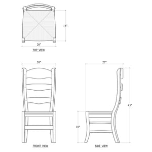 Peg & Dowel Ladder Back w/ Rush Seat-Blue Hand Home