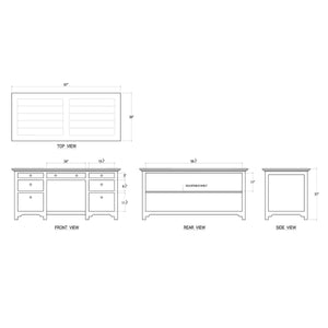 Library Desk-Blue Hand Home