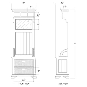 Homestead Narrow Hallstand w/ Rattan Baskets-Blue Hand Home