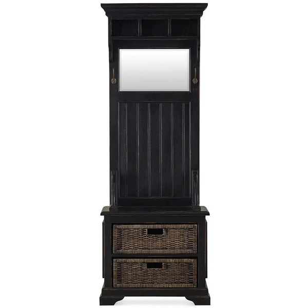 Homestead Narrow Hallstand w/ Rattan Baskets-Blue Hand Home