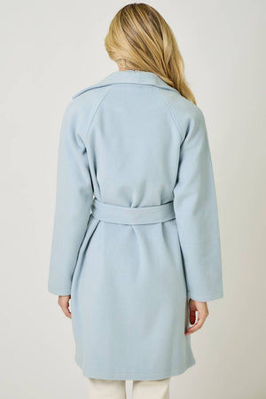 60745 Lapel Collar Robe Coat-Blue Hand Home
