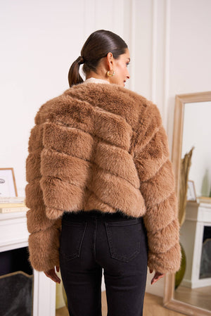 Paula short faux fur jacket - Y168