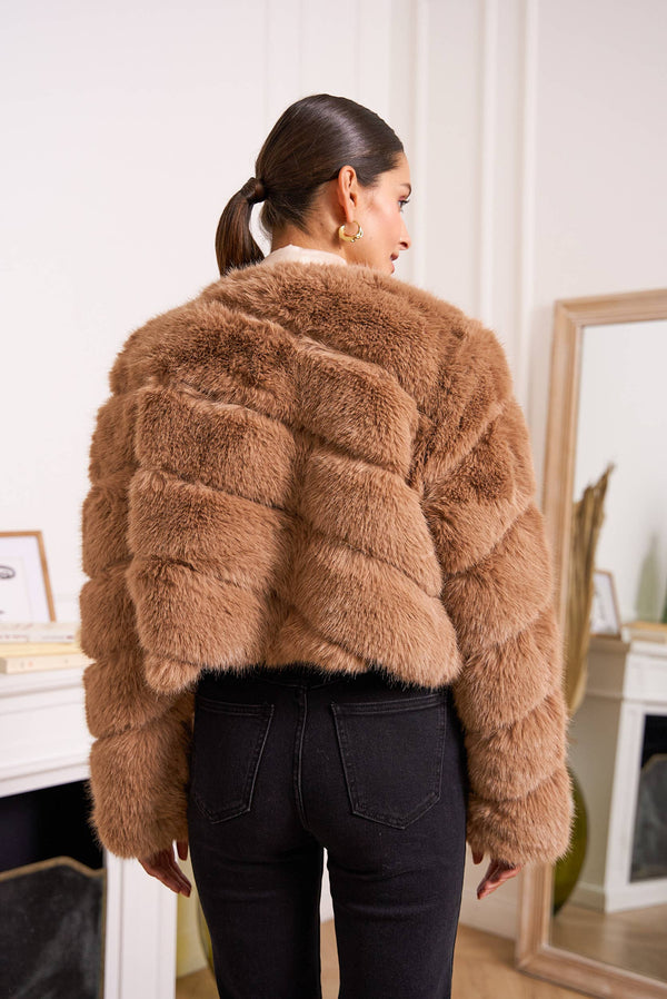 Paula short faux fur jacket - Y168