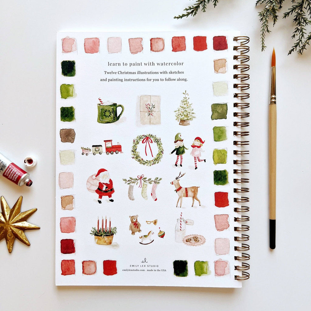 Christmas watercolor workbook-Blue Hand Home