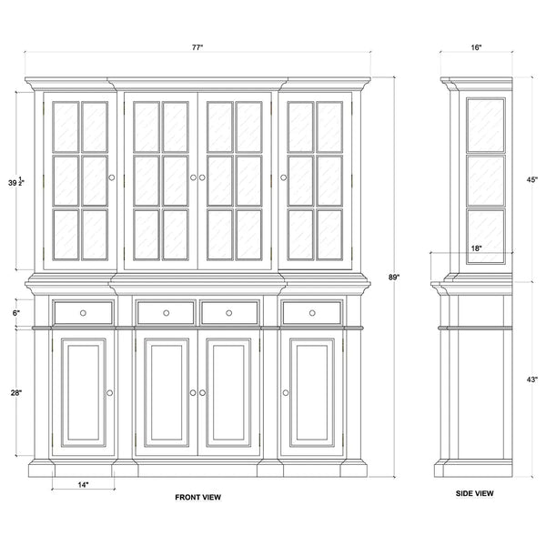 Genoa Hutch w/ 9 LED-Blue Hand Home