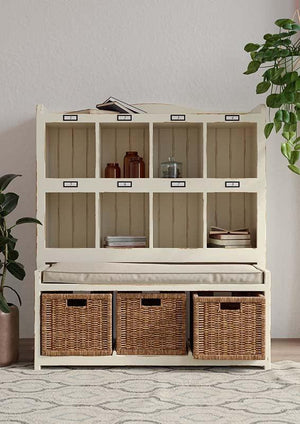 Hancock Storage Cabinet w/ Trundle Bench-Blue Hand Home