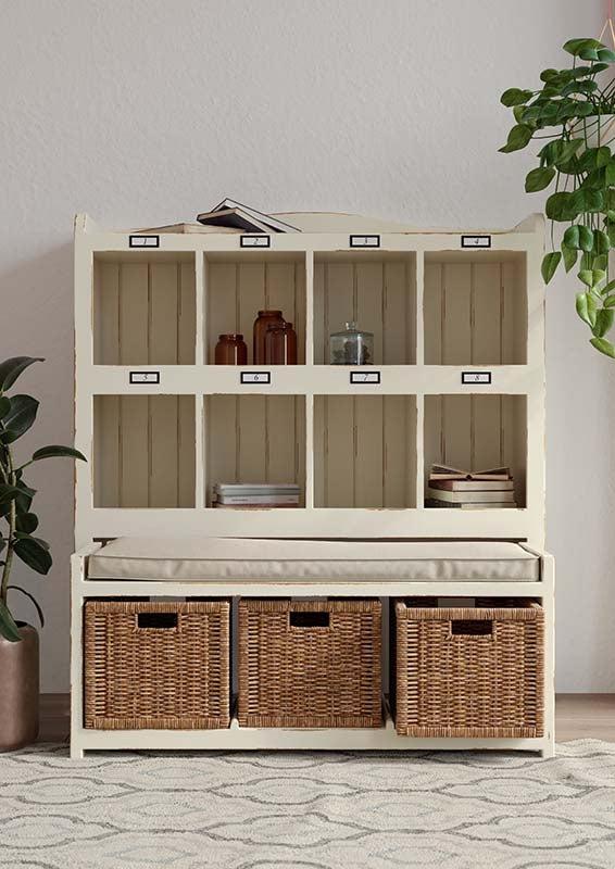 Hancock Storage Cabinet w/ Trundle Bench-Blue Hand Home