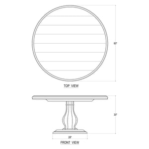 French Quarter Round Table 60''-Blue Hand Home