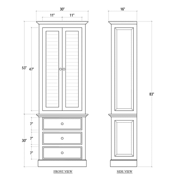Cottage Tall Shutter Cabinet-Blue Hand Home