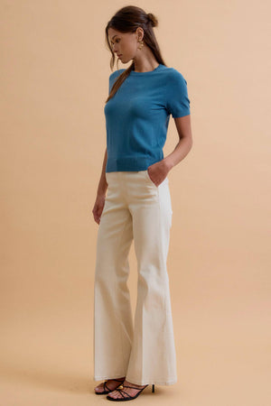 Basic Short Sleeve Sweater Top