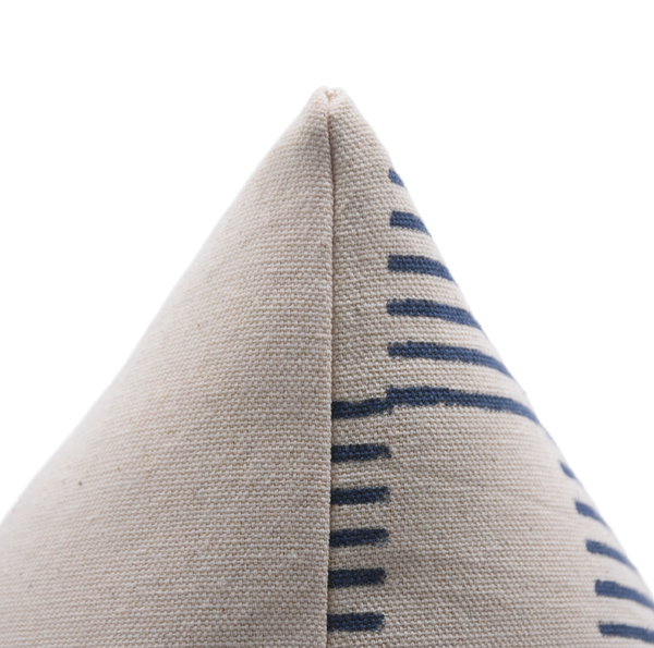 Indian Block Design Duck Canvas Pillow Cover - Zig-Zag-Blue Hand Home